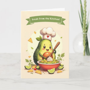 Carte Chef Avocado Cute Day avec Bowl