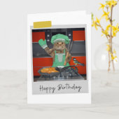 Carte Chef Cat Funny Birthday Card (Fleur jaune)