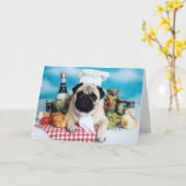 Carte Chef de chien de carlin (Fleur jaune)