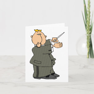 Carte Chef d'orchestre de dessin animé avec baguette