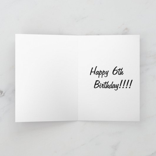 Carte Chef du 6e anniversaire (Intérieur)