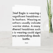 Carte Chef Eagle, Salish Indian (Dos)