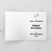 Carte Chef et cuisinier amusant Dire Bonne Anniversaire (Intérieur)