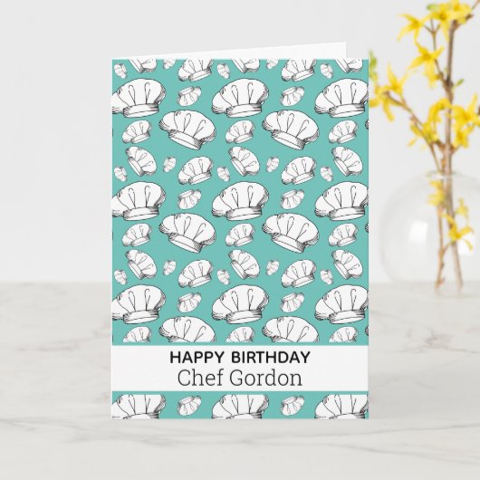 Carte Chef et gourmet Bonne école culinaire d'anniversai (Fleur jaune)