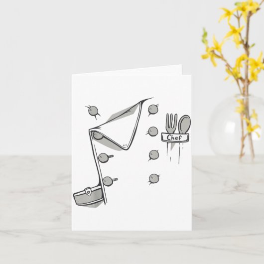 Carte Chef Jacket Chef Costume Cook Cooking Funny Chef G (Fleur jaune)