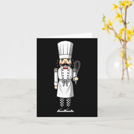 Carte Chef Nutcracker Cook Hat Xmas  (Fleur jaune)