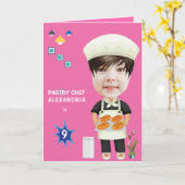 Carte Chef pâtissier 🎂 Tête dans le trou le plus grand  (Fleur jaune)