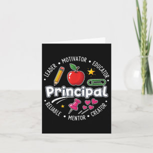 Carte Chef principal de l'école Enseignant Mentor Motiva