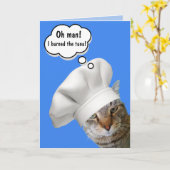 Carte Chef Rupie Chat Anniversaire (Fleur jaune)