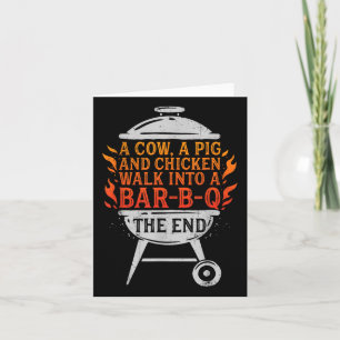 Carte Chef Une Vache Un Cochon Et Un Poulet Marcher Dans