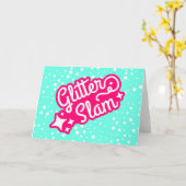 Carte Chelem parties scintillant (Fleur jaune)