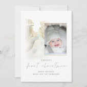 Carte Chemin de neige d'hiver Photo bébé Noël (Devant)