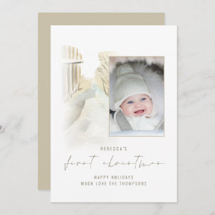 Carte Chemin de neige d'hiver Photo bébé Noël