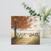 Carte Chemin Rustique Automne Aquarelle Enregistrer La D (Debout devant)