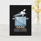 Carte Cheminée avec casserole et couvercle (Fleur jaune)