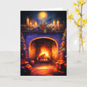 Carte Cheminée Cosy (Fleur jaune)