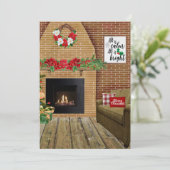 Carte Cheminée De Noël Tout Est Calme Tout Est Lumineux  (Debout devant)