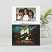 Carte Cheminée moderne Feu bois Cosy Photo de Noël (Debout devant)