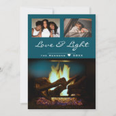 Carte Cheminée moderne Feu bois Cosy Photo de Noël (Devant)