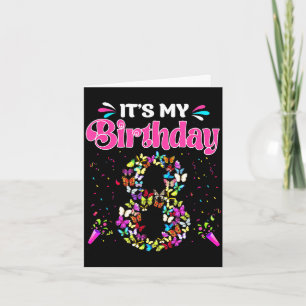 Carte chemise 8ème anniversaire fille papillons heureux