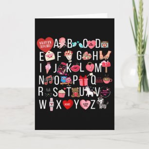 Carte Chemise alphabet Abc je t'aime jour de la Saint-Va