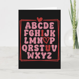 Carte Chemise alphabet Abc je t'aime jour de la Saint-Va