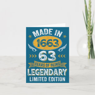 Carte Chemise Années Vintage 1963 63 Ancien Anniversaire