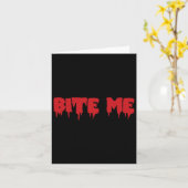 Carte Chemise Bite Me Rouge Sang Vampire Épouvantable So (Fleur jaune)