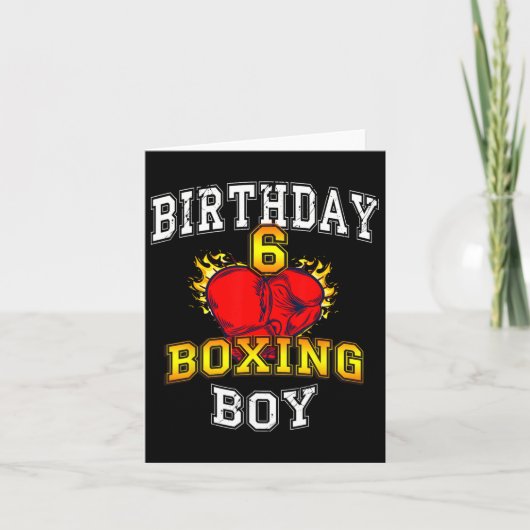 Carte Chemise Boy 6e Anniversaire - Boxe 6 Anniversaire (Devant)