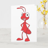 Carte Chemise cartonnée Red Ant debout sur la taille (Fleur jaune)