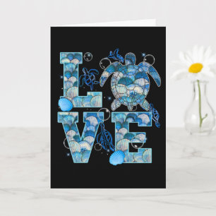 Carte Chemise d'amour de tortue marine Océan Plage Amour
