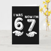 Carte Chemise d'anniversaire de 7 ans J'avais 6 ans main (Fleur jaune)