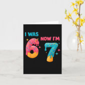 Carte Chemise d'anniversaire de 7 ans J'avais 6 ans main (Fleur jaune)