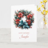 Carte Chemise d'aquarelle avec anniversaire Holly (Fleur jaune)