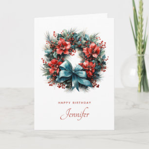 Carte Chemise d'aquarelle avec anniversaire Holly