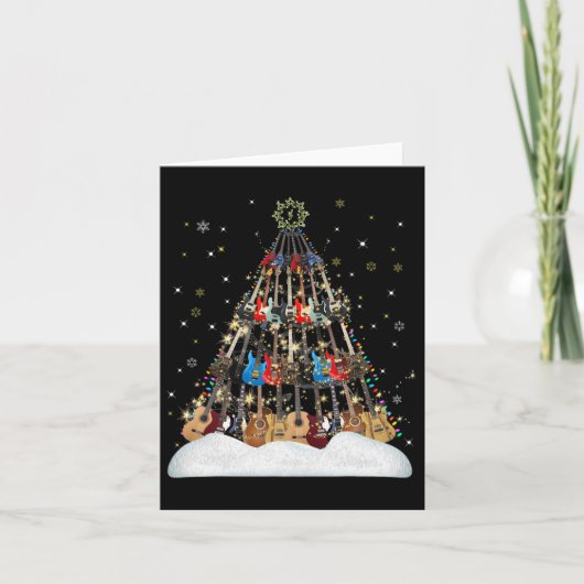 Carte Chemise d'arbre de Noël de guitare Cadeau de Noël  (Devant)