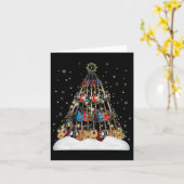 Carte Chemise d'arbre de Noël de guitare Cadeau de Noël  (Fleur jaune)