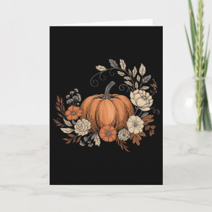 Carte Chemise d'automne pour femmes Pumpkin vintage grap