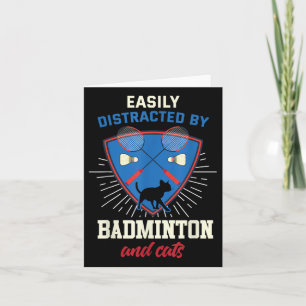 Carte Chemise de badminton Amateur de chat drôle Joueur