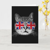 Carte Chemise de chat Union Jack Drapeau Pays Rétro Angl (Fleur jaune)