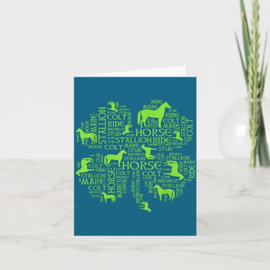Carte Chemise de la Saint-Patrick Cheval - Tee Trèfle (Devant)