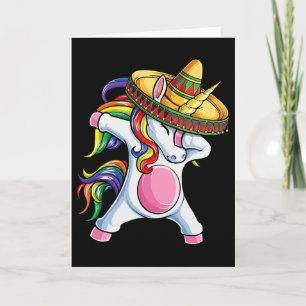 Carte Chemise de licorne Dabbing Cinco De Mayo Filles En
