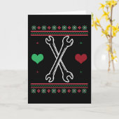 Carte Chemise de Noël détestable de Mécanicien Noël (Fleur jaune)