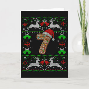 Carte Chemise de Noël drôle et laide numéro 7 67 Meme