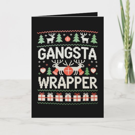 Carte Chemise de Noël Gangsta Wrapper Sweater démodé de (Devant)