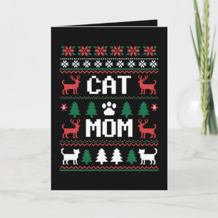 Carte Chemise de Noël laide de maman chat patte renne No