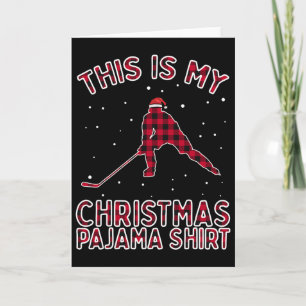 Carte Chemise de Noël pour joueur de hockey sur glace dr