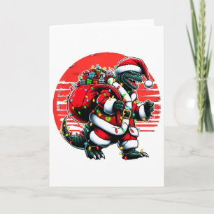 Carte Chemise de Noël Santazilla Monstre japonais Kaiju