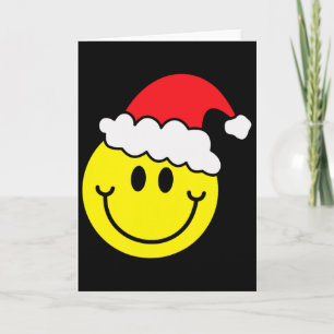 Carte Chemise de Noël visage sourire jaune chapeau de Pè