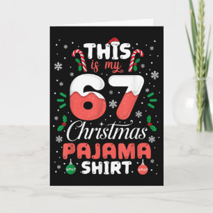 Carte Chemise de pyjama de Noël drôle 67 Six Sept Mème B
